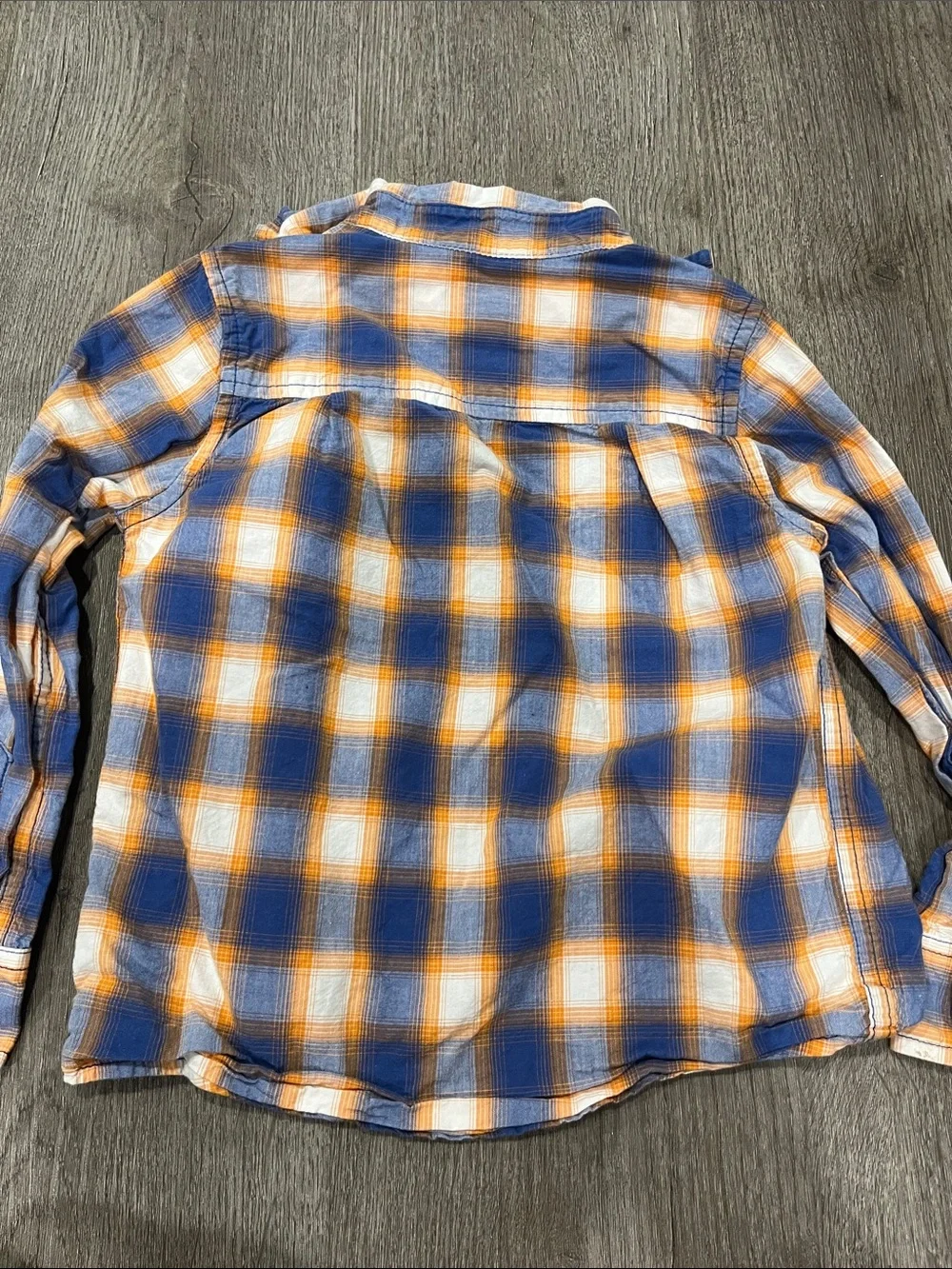 The Children's Place Blue & Orange Plaid Button-Down Shirt